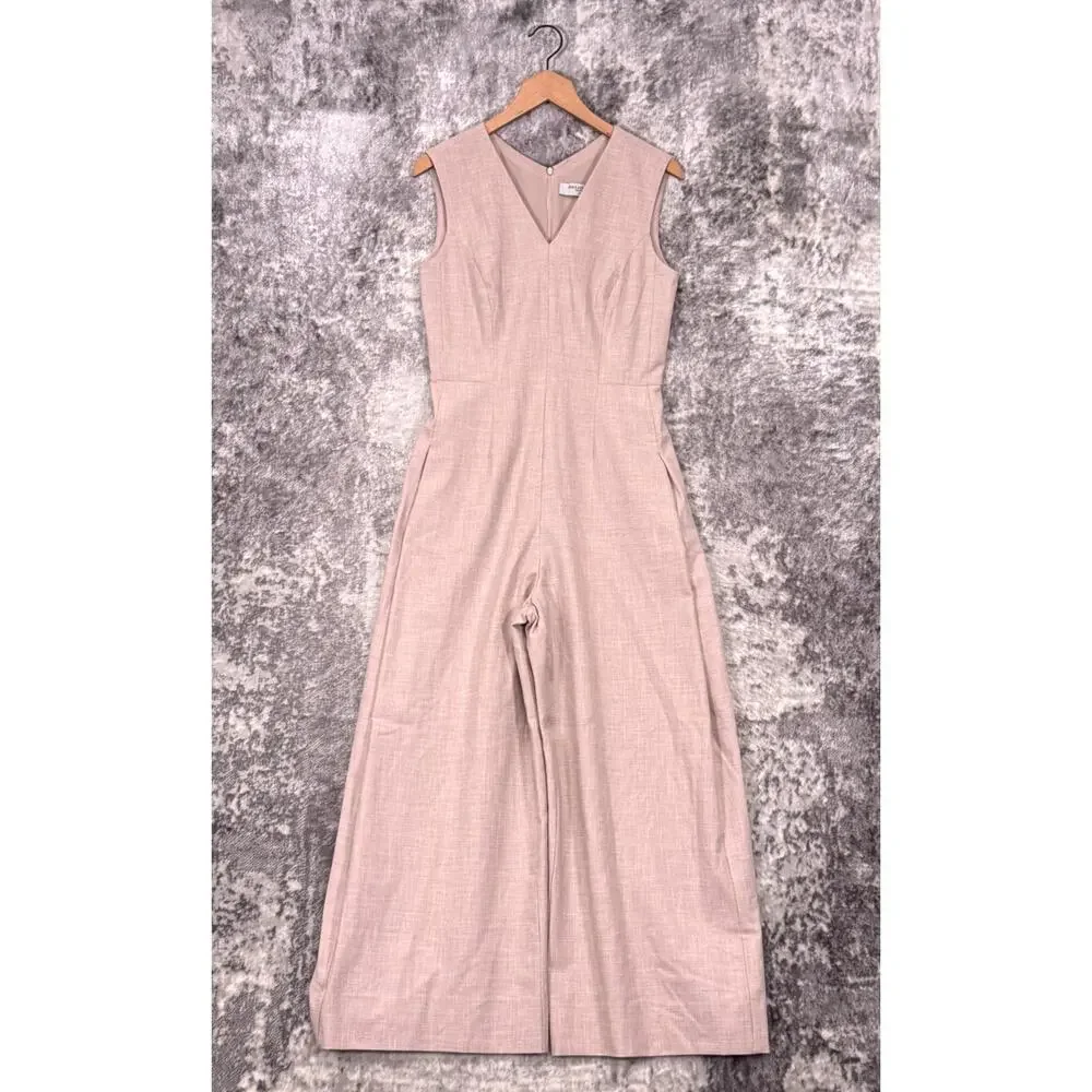 New MM LaFleur Demi Jumpsuit 6 Womens Textured Woven Wide Leg